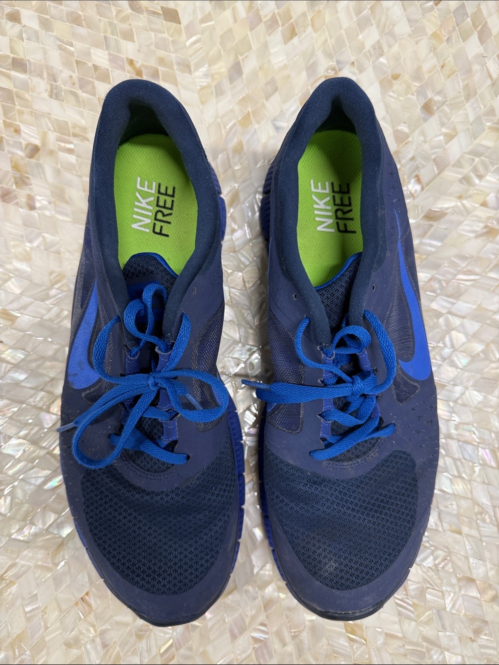 Nike Free Navy and Bright Blue Men's Athletic Sneakers, size 13